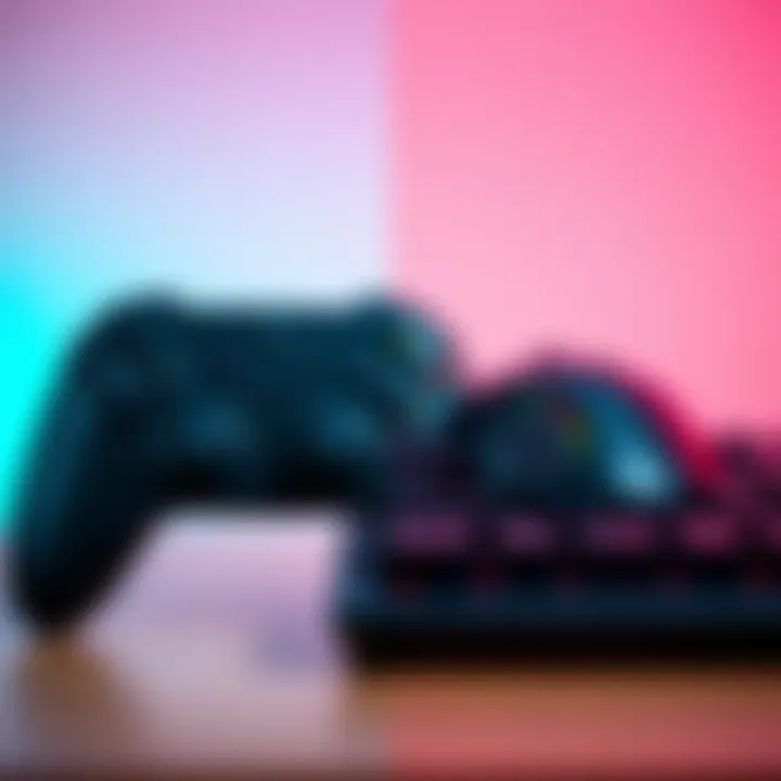 A side-by-side view of a gaming controller and a mouse with keyboard, showcasing their accuracy in gaming performance.