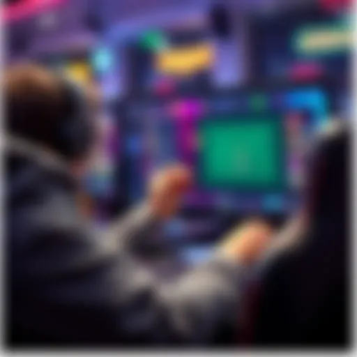 A gamer is adjusting game settings on a computer screen to activate the instant replay feature for better strategies.