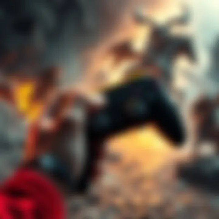 A player holding a PS5 controller with a background of Dark Souls 1 and 2 game scenes, expressing emotions of awe and appreciation.