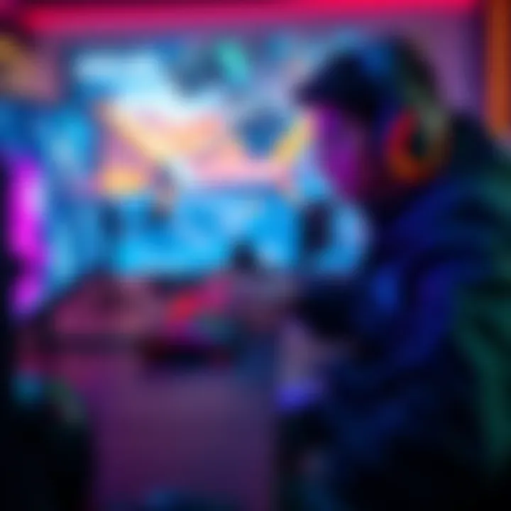 A gamer uses a mechanical keyboard with RGB lighting, focused on enhancing supergliding skills in gameplay.