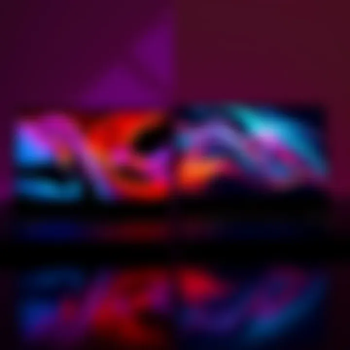 A side-by-side view of two gaming laptops: one with an OLED display and RTX 5060, the other with an IPS panel and RTX 5070, showcasing their screens and designs.