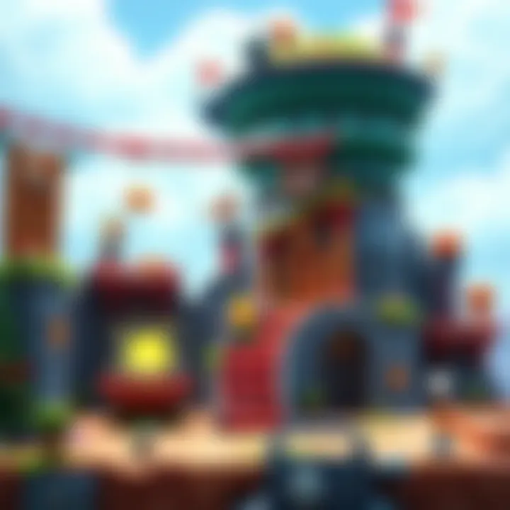 A colorful and well-balanced gaming level with various elements like platforms, obstacles, and decorative features, showcasing fun gameplay