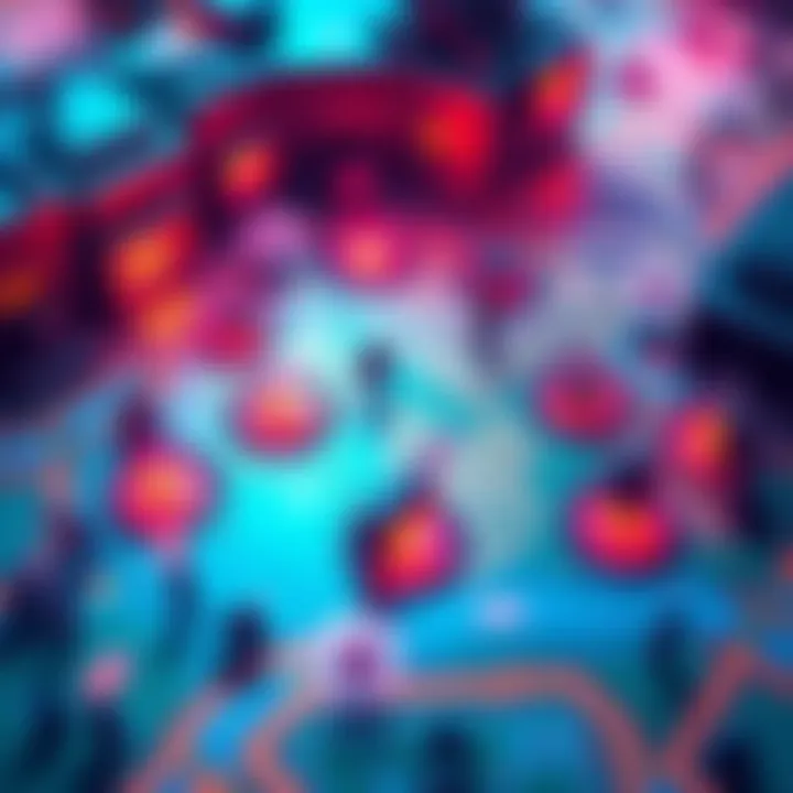 A vibrant gaming map showing randomized hot spots and downed couriers surrounded by small robotic units and guards, representing new game conditions.