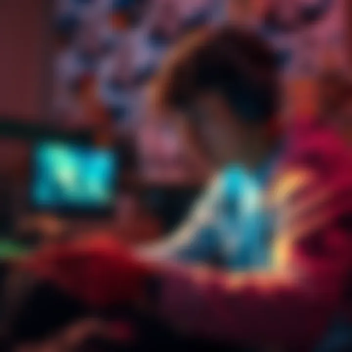 A person playing a video game with intense focus, surrounded by snacks and drinks, showing the passion for gaming.