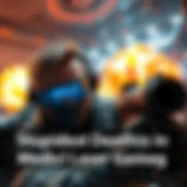 A player in a gaming environment miscalculating the use of a medical laser, looking shocked as an explosive canister goes off nearby, creating chaos in the game.