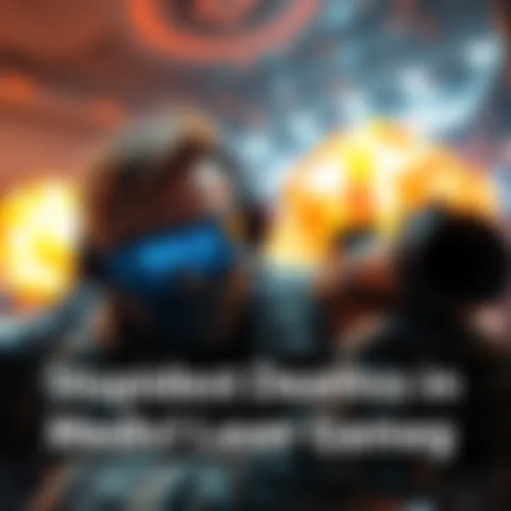 A player in a gaming environment miscalculating the use of a medical laser, looking shocked as an explosive canister goes off nearby, creating chaos in the game.