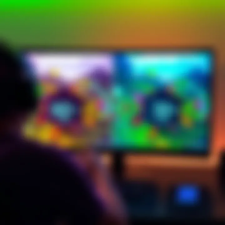 Gaming Monitor Refresh Rates A gamer comparing different refresh rates on a monitor while playing games at 60fps and 30fps.