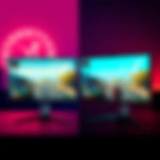Side by side view of a 165Hz monitor and a 240Hz monitor showing a 1440p gaming scene