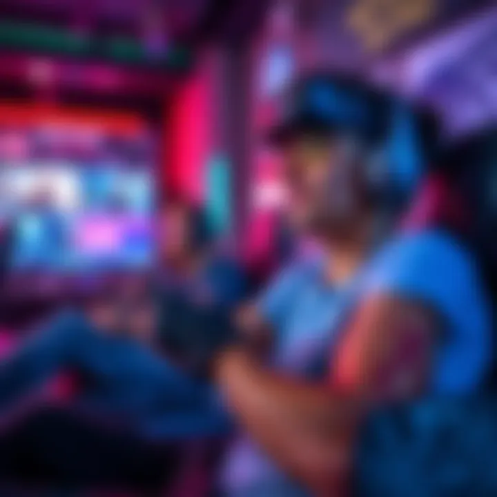 A person playing video games while wearing motion sickness relief bands on their wrists, looking relaxed and engaged in the game.