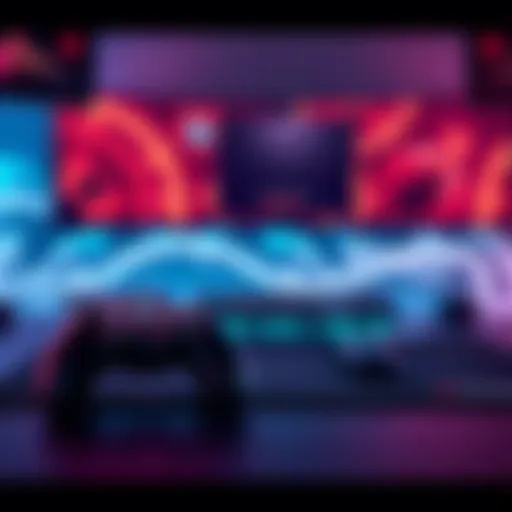 Gaming Mousepad and Controller A gaming mousepad alongside a gaming controller, highlighting the mousepad's size for 180-degree turns.