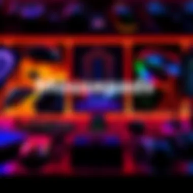 Various gaming mousepads displayed with gaming equipment