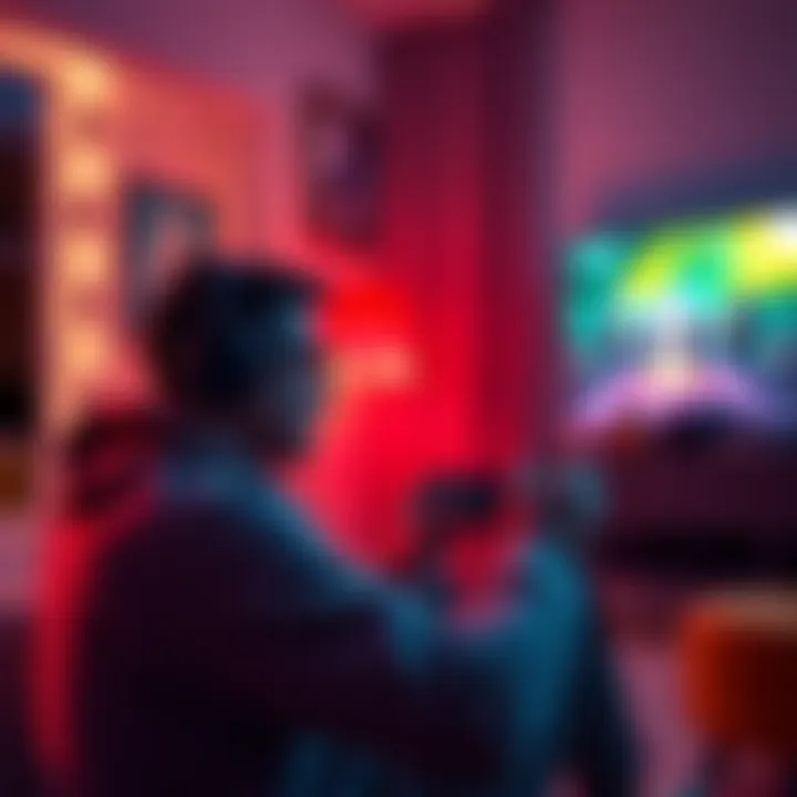 A person playing on a PS Portal while connected to average apartment wifi, showing a smooth gaming experience