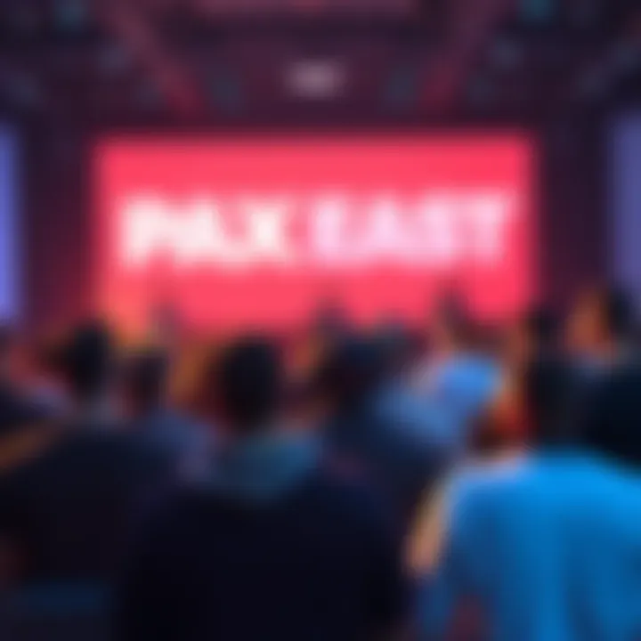 Attendees gather around a gaming panel discussing deprofessionalization in the industry at PAX East 2025.