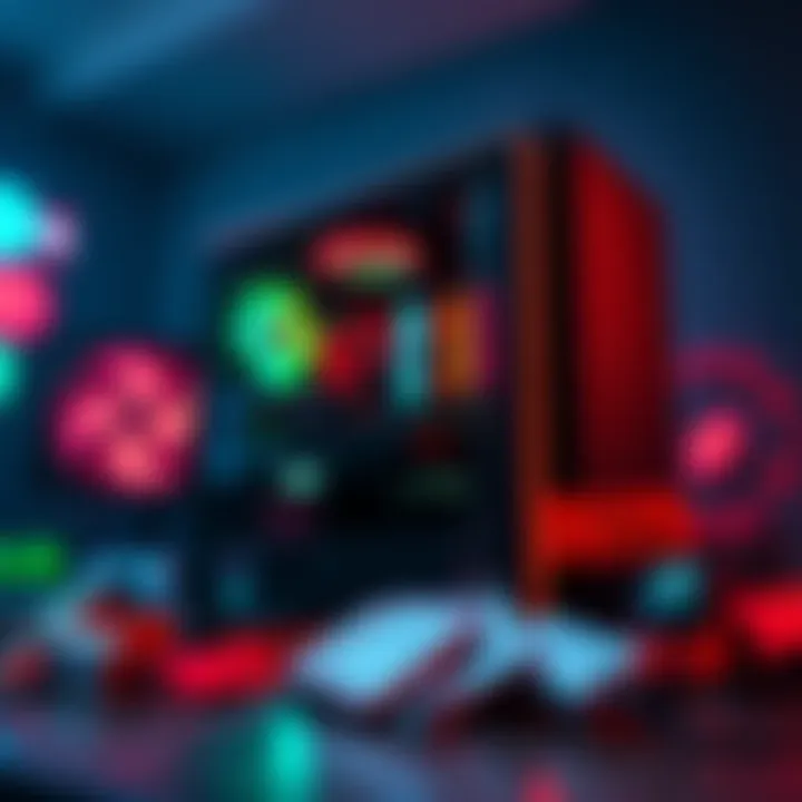 A gaming PC setup surrounded by price tags showing high costs and memory issues, reflecting challenges in PC gaming.