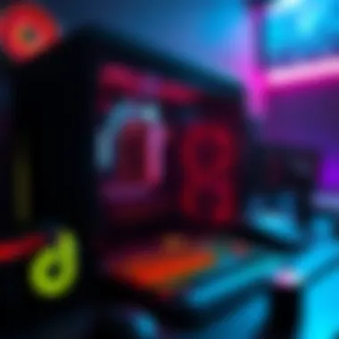 A sleek gaming PC setup with price tags sticking out, highlighting rising costs in gaming hardware due to AI advancements.