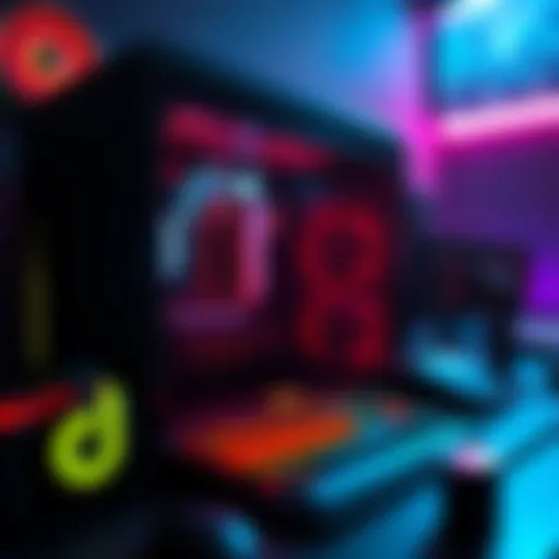 A sleek gaming PC setup with price tags sticking out, highlighting rising costs in gaming hardware due to AI advancements.