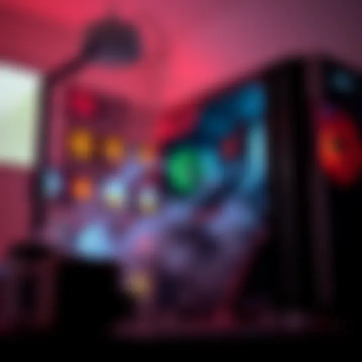 A gaming PC showcasing an RTX 2060 Super graphics card running a demanding game in a hot room without air conditioning.