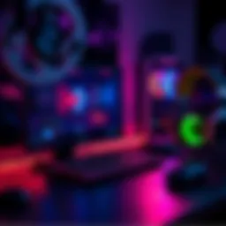 Gaming PC Setup A gaming PC setup with a monitor, keyboard, and gaming headset, showcasing performance tests and gaming recommendations.