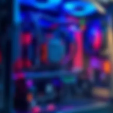 A close-up of a gaming PC showing new motherboard, cooling system, RAM, and processor installed, indicating an upgrade