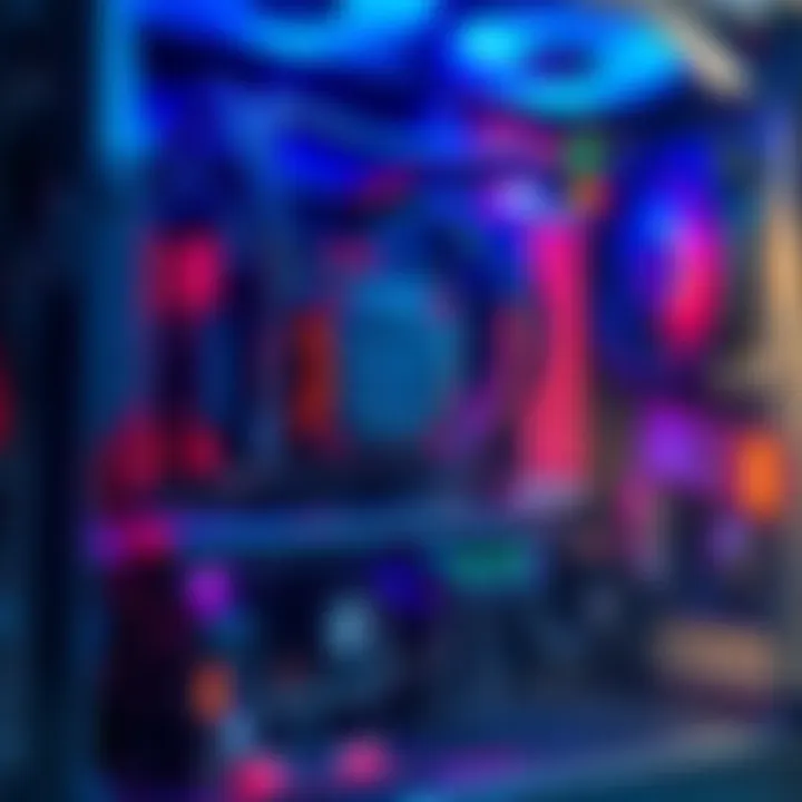 A close-up of a gaming PC showing new motherboard, cooling system, RAM, and processor installed, indicating an upgrade