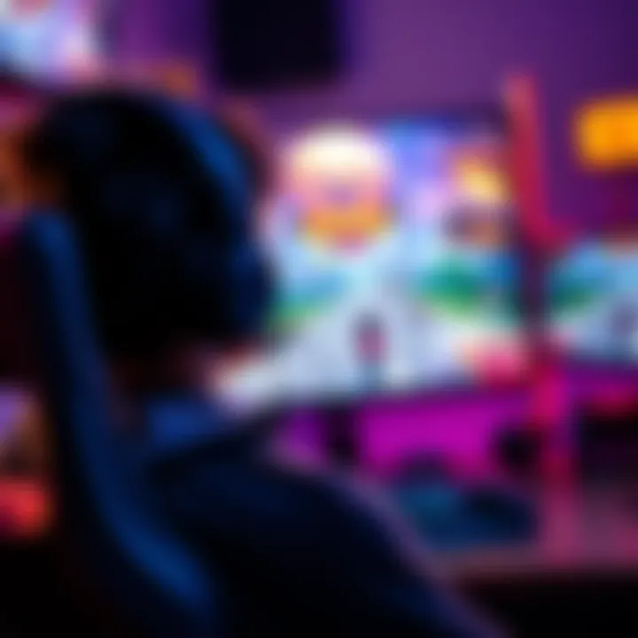 A gamer absorbs an impressive FPS boost on their screen, showcasing a vibrant game setting with fast-paced action and high graphic settings.