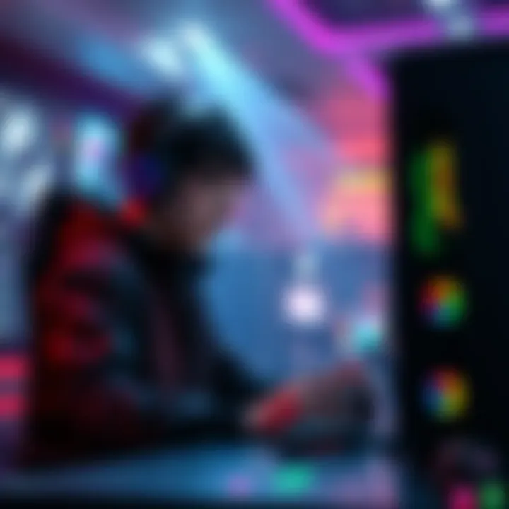 Gaming Performance with DLSS 5 A gamer playing on a high-end PC showcasing improved graphics and performance using DLSS 5 technology.