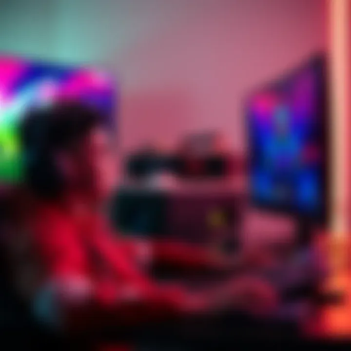 A gamer enjoying a high-end gaming setup with smooth visuals and high frame rates on screen