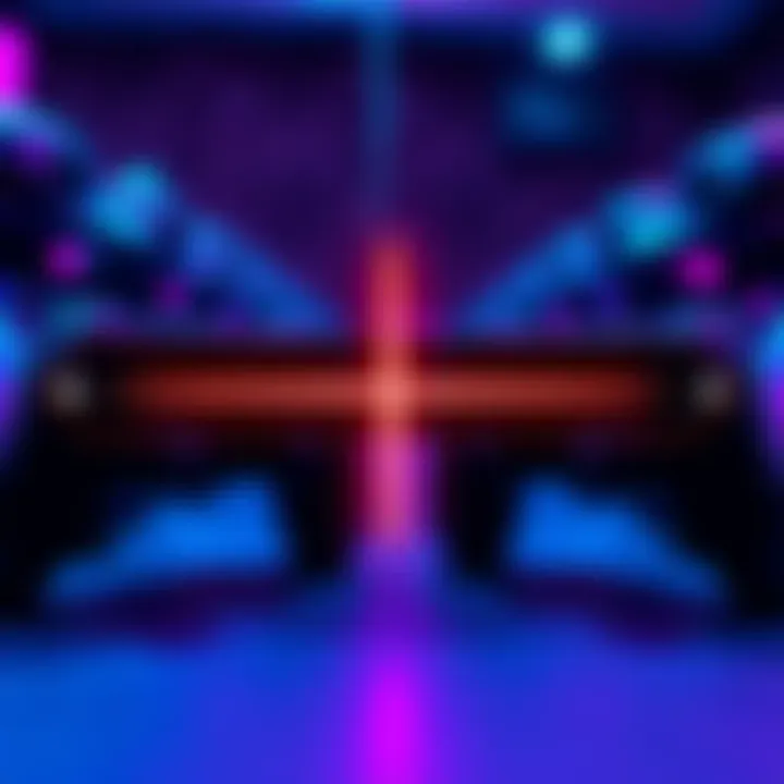 Gaming Queue Poll A graphic showing a split decision between long queue times and late spawn-ins in games with game controllers in the background.