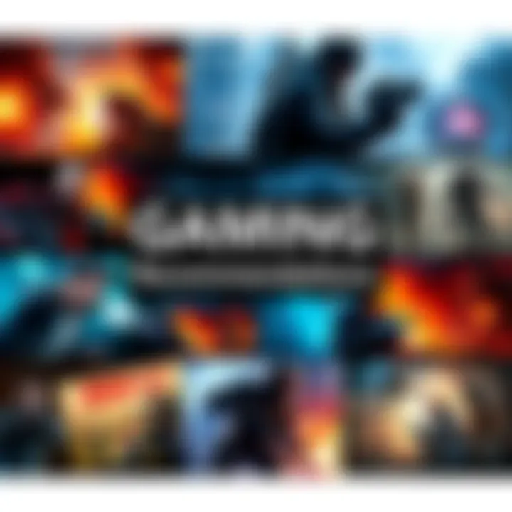 A collage of gaming scenes showcasing action and story-driven gameplay from various popular video games.