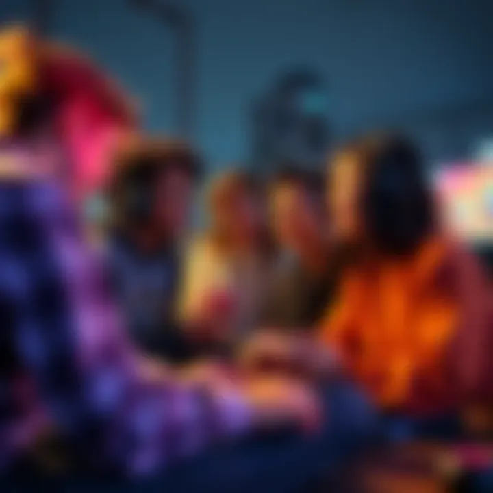 A group of gamers chatting about their favorite games and sharing recommendations