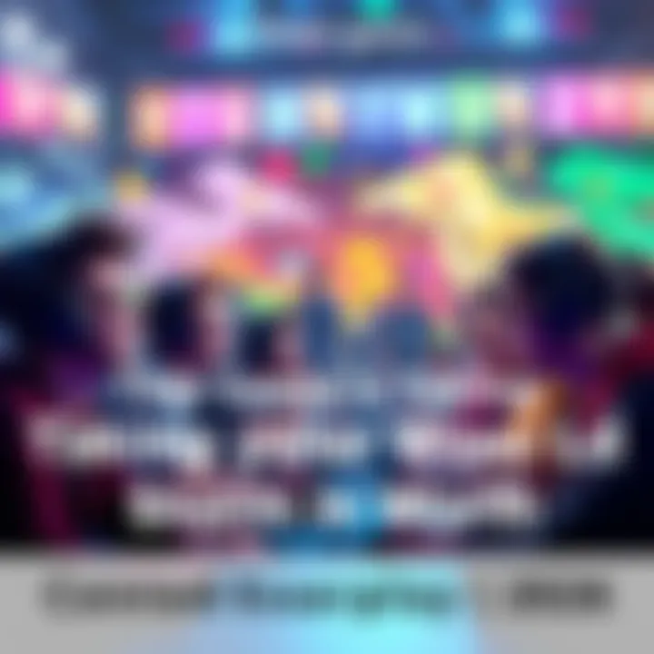 A group of gamers enjoying an immersive gaming experience with colorful graphics and dynamic action