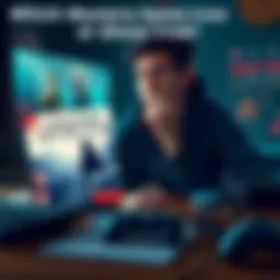 A gamer looking thoughtfully at two game covers for Master Detective Archives: Rain Code and Ghost Trick: Phantom Detective, surrounded by gaming gear.