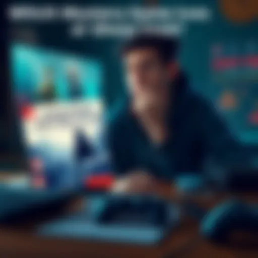 A gamer looking thoughtfully at two game covers for Master Detective Archives: Rain Code and Ghost Trick: Phantom Detective, surrounded by gaming gear.