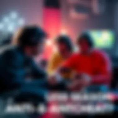 Gaming Season Anti-Cheat Impact A group of gamers discussing the effects of anti-cheat measures on gameplay balance, with a game console and controllers in the background.