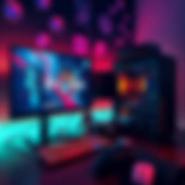 A gaming setup featuring a monitor, keyboard, and PC case showcasing an AMD Ryzen 5 5600GT and AMD Radeon graphics card.