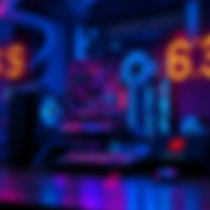 Gaming Setup with Cooling System A gaming setup featuring a powerful PC with cooling fans and a monitor displaying high framerates