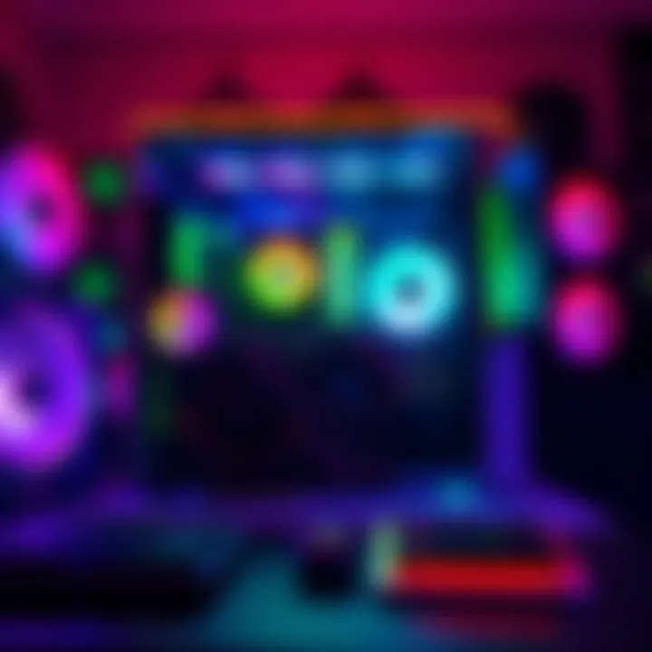 A high-end gaming rig featuring a powerful graphics card, showcasing RGB lighting and sleek design, appealing to both gamers and hardware enthusiasts.