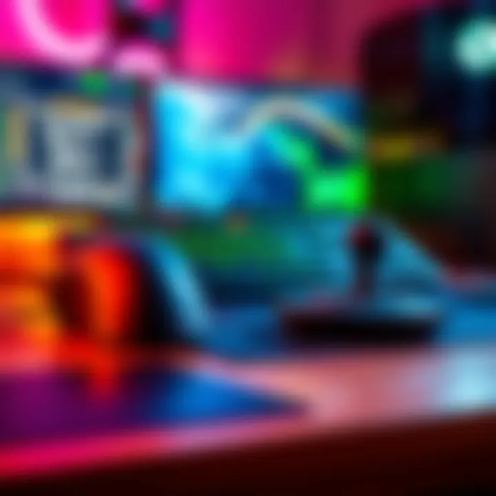 A gaming setup showing a mouse, keyboard, and joystick side by side, highlighting choices for gamers.