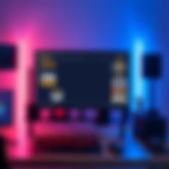 Gaming setup with Overwatch uninstalled A gaming setup showing an empty game library on screen, symbolizing the uninstallation of Overwatch