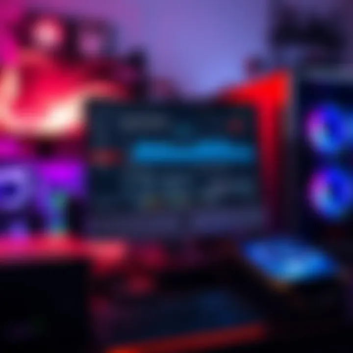 A gaming computer setup displaying Process Lasso Pro software managing CPU cores on a screen, with a 9950x3d CPU and MSI X870E Carbon motherboard visible in the background.