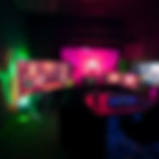 A powerful gaming setup featuring four RTX 6090 Ti graphics cards generating a game in real-time.