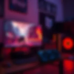 A gaming computer setup showing a high-performance monitor and a powerful graphics card, highlighting the effects of uncapped frame rates on battery and hardware performance.