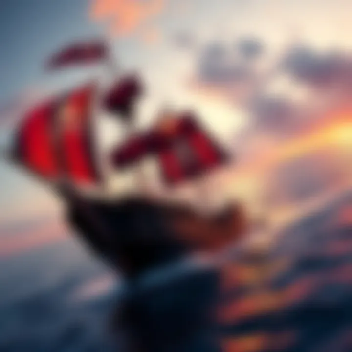 A pirate ship sailing on open waters representing competition in gaming