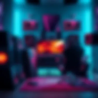 Gaming Sound Setup A well-arranged PC gaming sound system featuring speakers and a gaming chair