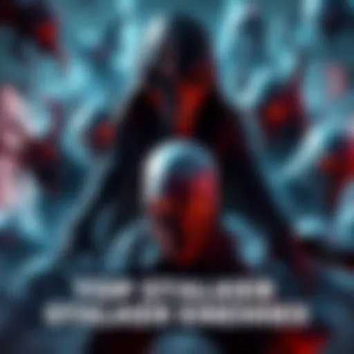 A collection of various iconic stalker enemies from popular video games, showcasing their unique designs and threatening presence.