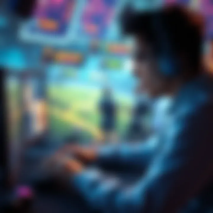 Gaming Strategy Shift A visual representation of the transition from Tundra to 1win gaming, showing a player analyzing strategies on a digital interface with gaming elements in the background.