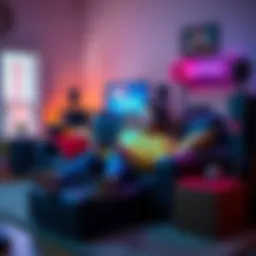 A gamer relaxed on a couch enjoying a game, surrounded by various gaming consoles and a calm atmosphere, representing games that respect player time.