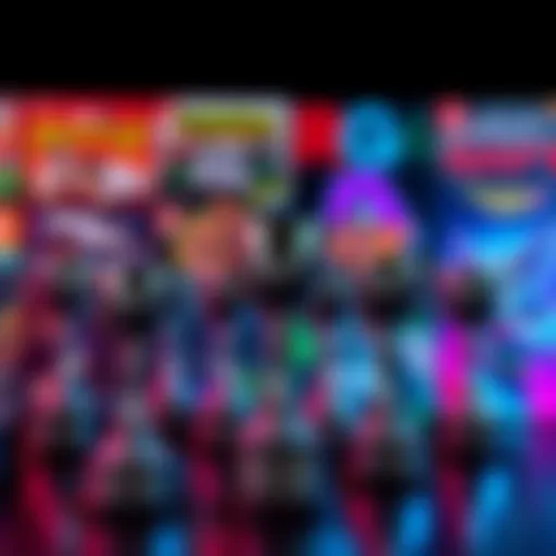A collection of gaming trophies with shovelware game covers in the background
