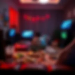 A person playing a video game at home, surrounded by gaming consoles and snacks, enjoying affordable fun compared to dining out or traveling.