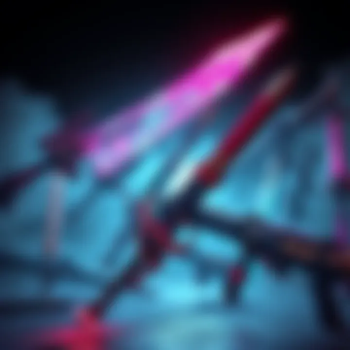 A collection of weapons from gaming art, showcasing various styles and designs, hinting at possible connections to characters like Carlo